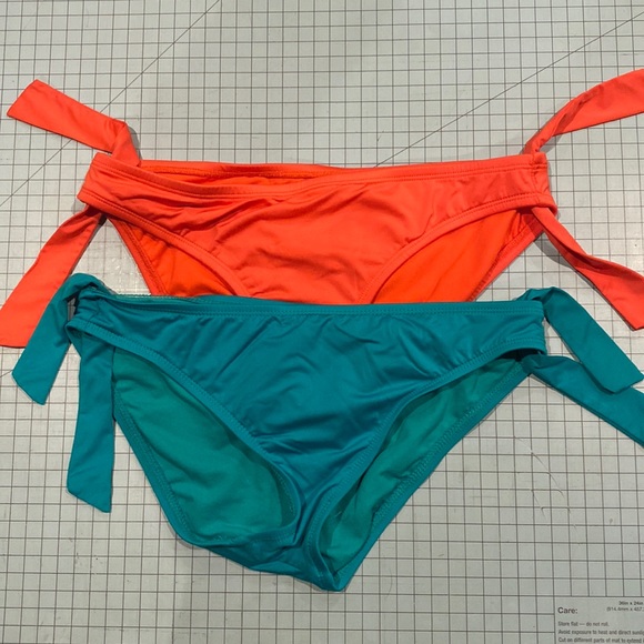 2 Mossimo Seimsuit Bottoms, orange and teal, SM - Picture 1 of 3
